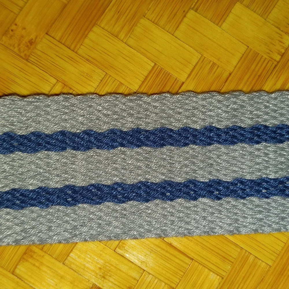 Wenzhou Ouyuan Co. Ltd. Nautical Gray and Blue Striped Men's Belt Sz. 40